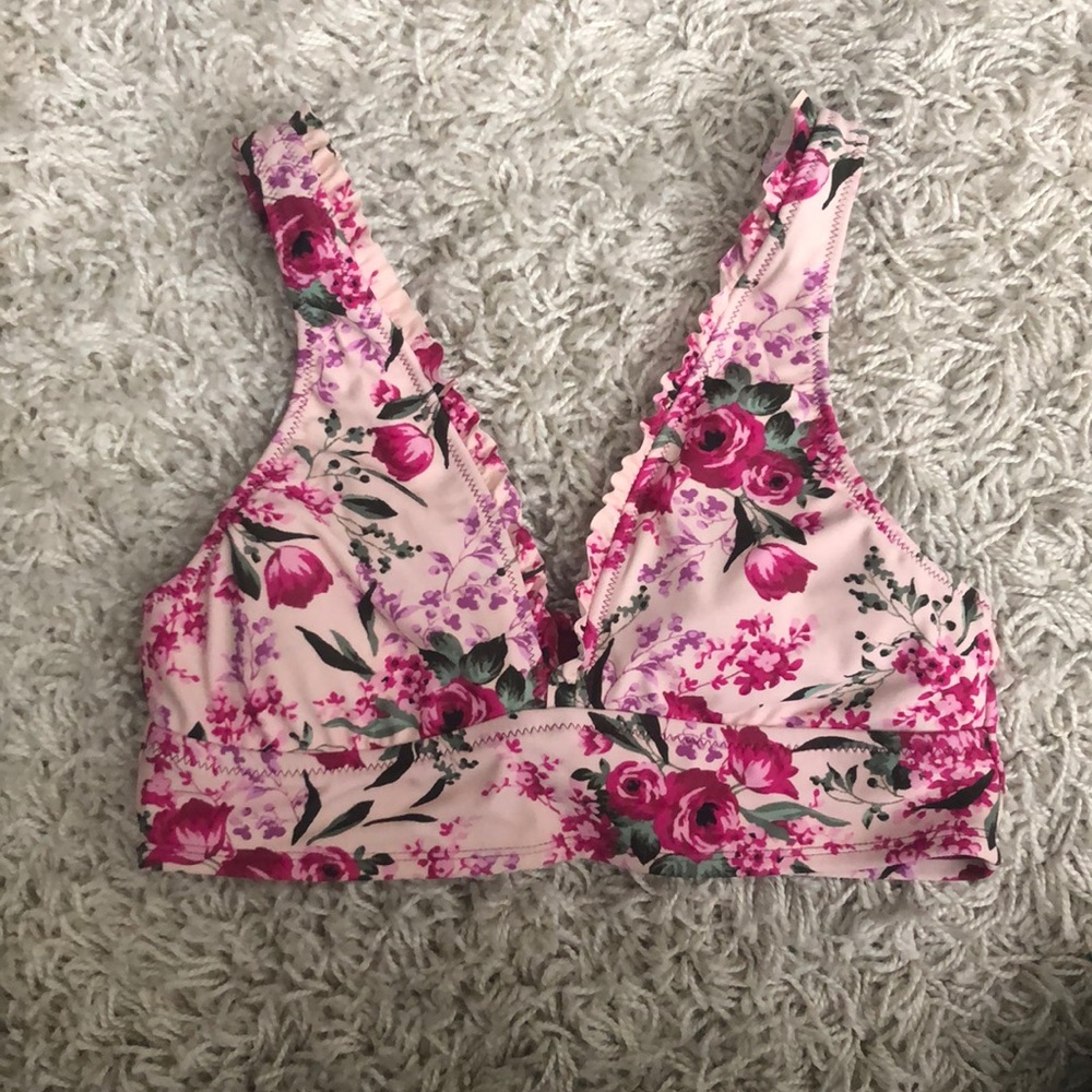Flowered Bathing Suit Top